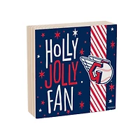 Cleveland Guardians 6" Holiday Wood Plock Shelf Sign