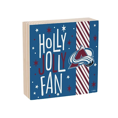 Colorado Avalanche 6" Holiday Wood Plock Shelf Sign