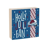 Colorado Avalanche 6" Holiday Wood Plock Shelf Sign
