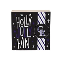 Colorado Rockies 6" Holiday Wood Plock Shelf Sign