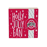 Ohio State Buckeyes 6" Holiday Wood Plock Shelf Sign