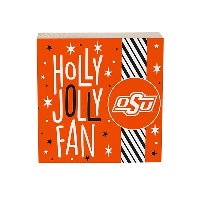 Oklahoma State Cowboys 6" Holiday Wood Plock Shelf Sign
