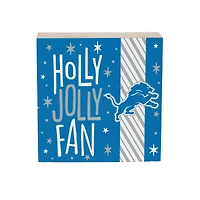 Detroit Lions 6" Holiday Wood Plock Shelf Sign