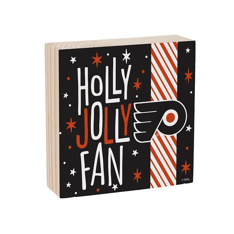 Philadelphia Flyers 6" Holiday Wood Plock Shelf Sign