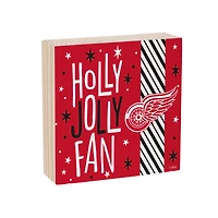 Detroit Red Wings 6" Holiday Wood Plock Shelf Sign
