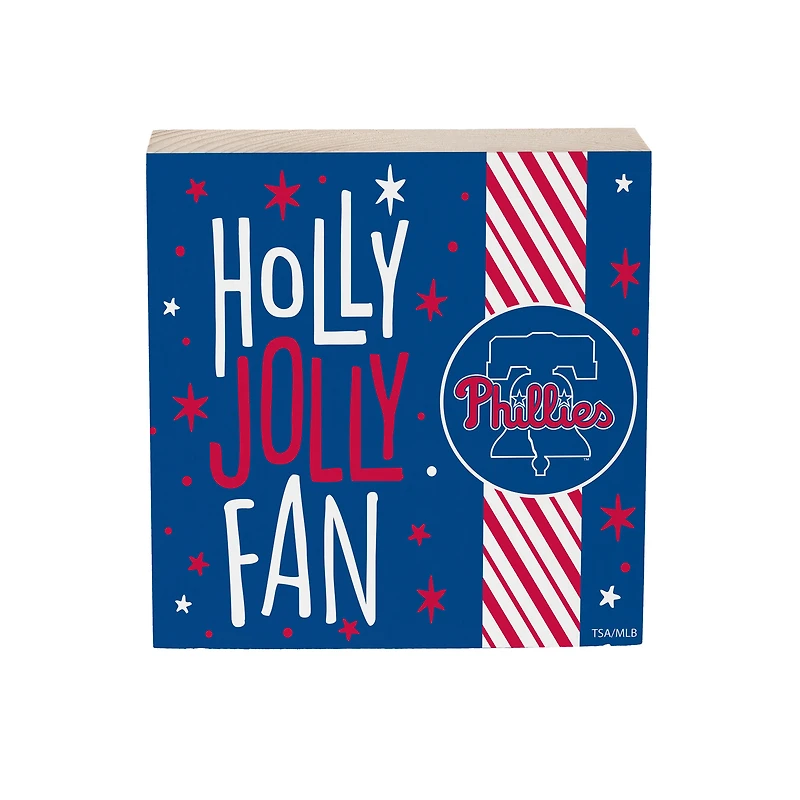 Philadelphia Phillies 6" Holiday Wood Plock Shelf Sign