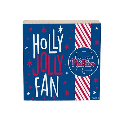 Philadelphia Phillies 6" Holiday Wood Plock Shelf Sign