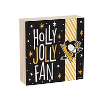 Pittsburgh Penguins 6" Holiday Wood Plock Shelf Sign