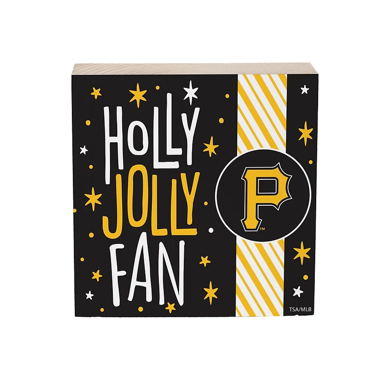 Pittsburgh Pirates 6" Holiday Wood Plock Shelf Sign