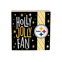 Pittsburgh Steelers 6" Holiday Wood Plock Shelf Sign