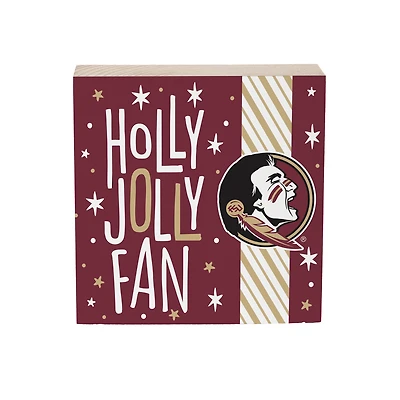 Florida State Seminoles 6" Holiday Wood Plock Shelf Sign