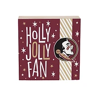 Florida State Seminoles 6" Holiday Wood Plock Shelf Sign