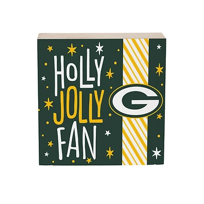 Green Bay Packers 6" Holiday Wood Plock Shelf Sign