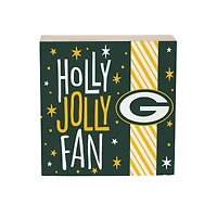 Green Bay Packers 6" Holiday Wood Plock Shelf Sign