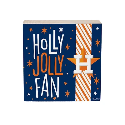 Houston Astros 6" Holiday Wood Plock Shelf Sign