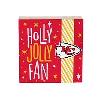 Kansas City Chiefs 6" Holiday Wood Plock Shelf Sign
