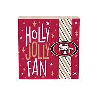 San Francisco 49ers 6" Holiday Wood Plock Shelf Sign