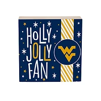 West Virginia Mountaineers 6" Holiday Wood Plock Shelf Sign