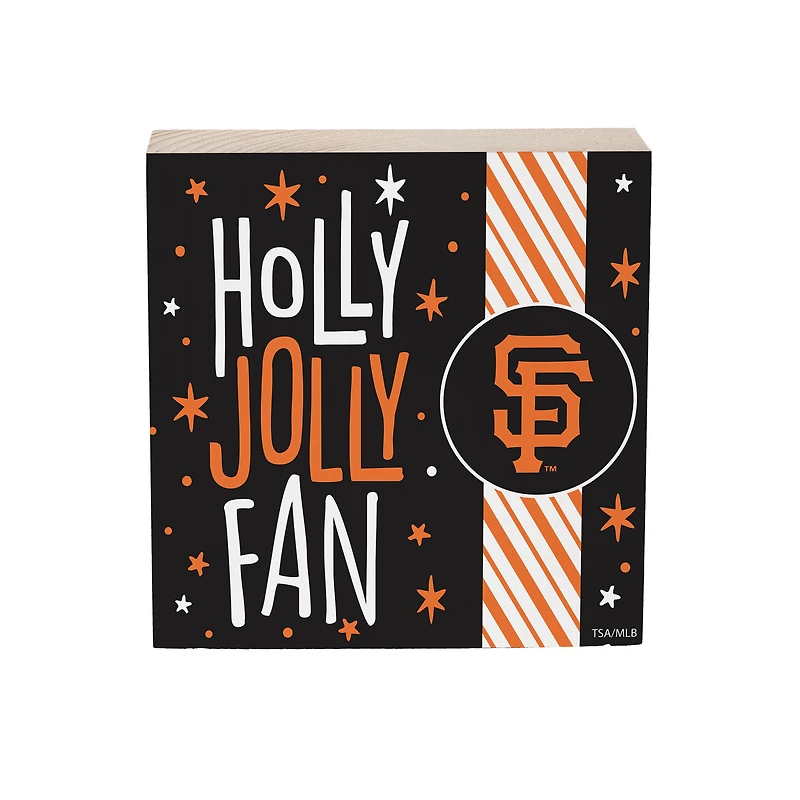 San Francisco Giants 6" Holiday Wood Plock Shelf Sign