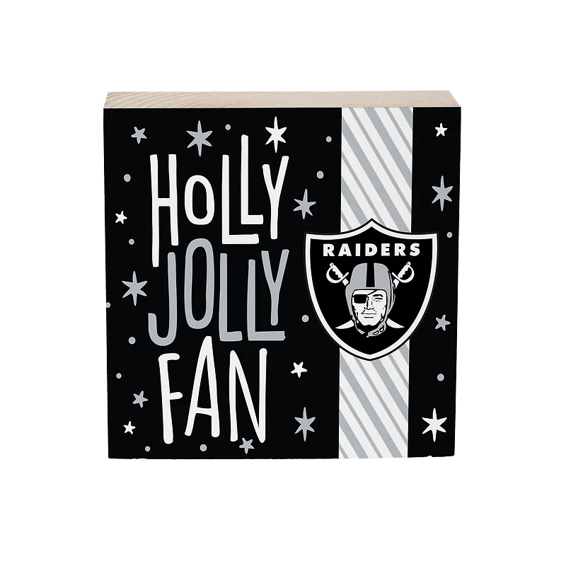 Las Vegas Raiders 6" Holiday Wood Plock Shelf Sign