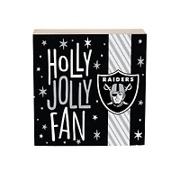 Las Vegas Raiders 6" Holiday Wood Plock Shelf Sign