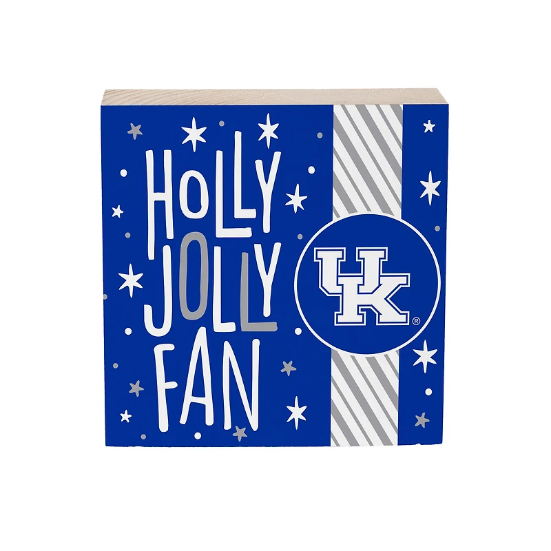 Kentucky Wildcats 6" Holiday Wood Plock Shelf Sign