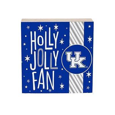 Kentucky Wildcats 6" Holiday Wood Plock Shelf Sign