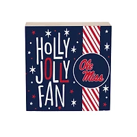 Ole Miss Rebels 6" Holiday Wood Plock Shelf Sign