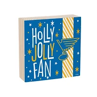 St. Louis Blues 6" Holiday Wood Plock Shelf Sign