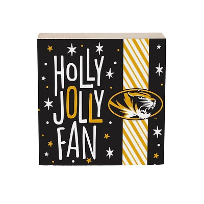Missouri Tigers 6" Holiday Wood Plock Shelf Sign