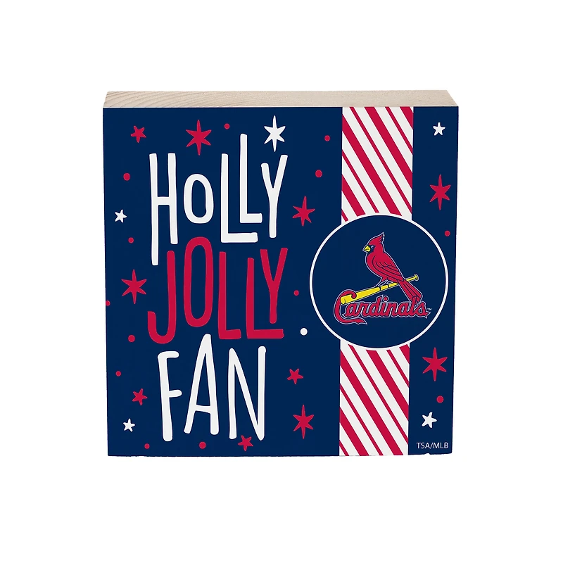 St. Louis Cardinals 6" Holiday Wood Plock Shelf Sign