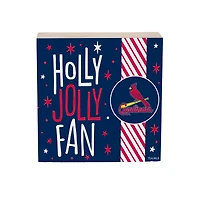 St. Louis Cardinals 6" Holiday Wood Plock Shelf Sign
