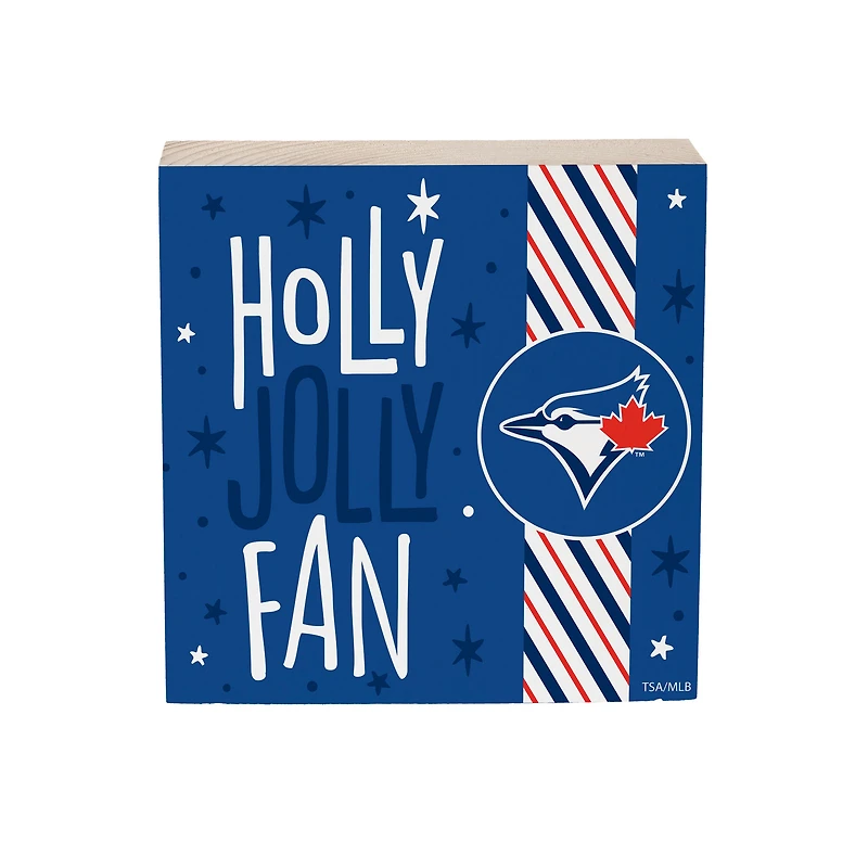 Toronto Blue Jays 6" Holiday Wood Plock Shelf Sign