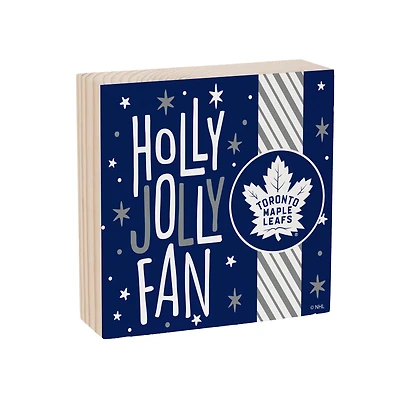 Toronto Maple Leafs 6" Holiday Wood Plock Shelf Sign