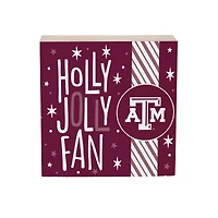 Texas A&M Aggies 6" Holiday Wood Plock Shelf Sign