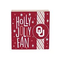 Oklahoma Sooners 6" Holiday Wood Plock Shelf Sign