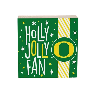 Oregon Ducks 6" Holiday Wood Plock Shelf Sign