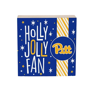Pitt Panthers 6" Holiday Wood Plock Shelf Sign