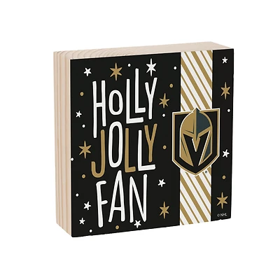 Vegas Golden Knights 6" Holiday Wood Plock Shelf Sign