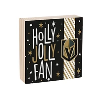 Vegas Golden Knights 6" Holiday Wood Plock Shelf Sign