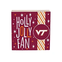 Virginia Tech Hokies 6" Holiday Wood Plock Shelf Sign