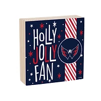 Washington Capitals 6" Holiday Wood Plock Shelf Sign