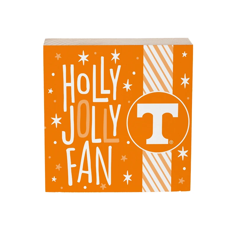 Tennessee Volunteers 6" Holiday Wood Plock Shelf Sign