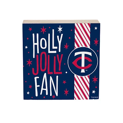 Minnesota Twins 6" Holiday Wood Plock Shelf Sign