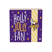 Minnesota Vikings 6" Holiday Wood Plock Shelf Sign