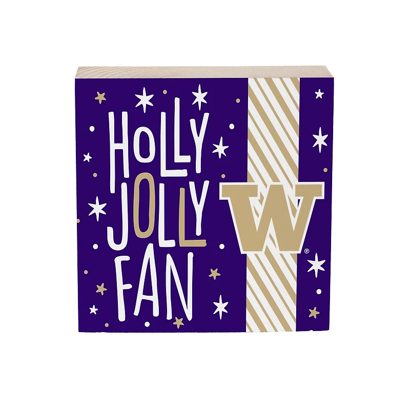 Washington Huskies 6" Holiday Wood Plock Shelf Sign