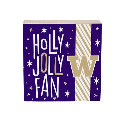 Washington Huskies 6" Holiday Wood Plock Shelf Sign