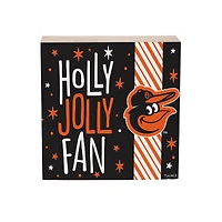 Baltimore Orioles 6" Holiday Wood Plock Shelf Sign