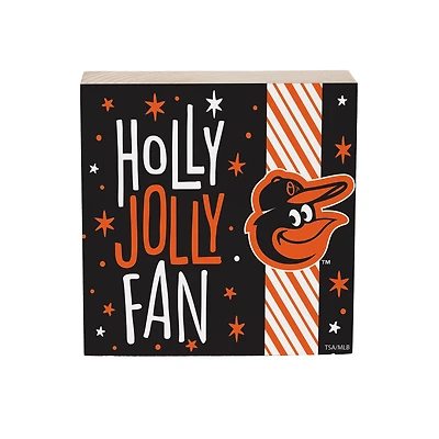 Baltimore Orioles 6" Holiday Wood Plock Shelf Sign