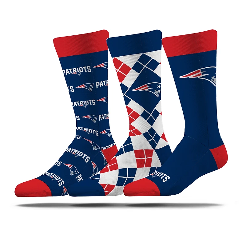 Unisex Strideline New England Patriots Business Knit Crew Socks Three-Pack Set